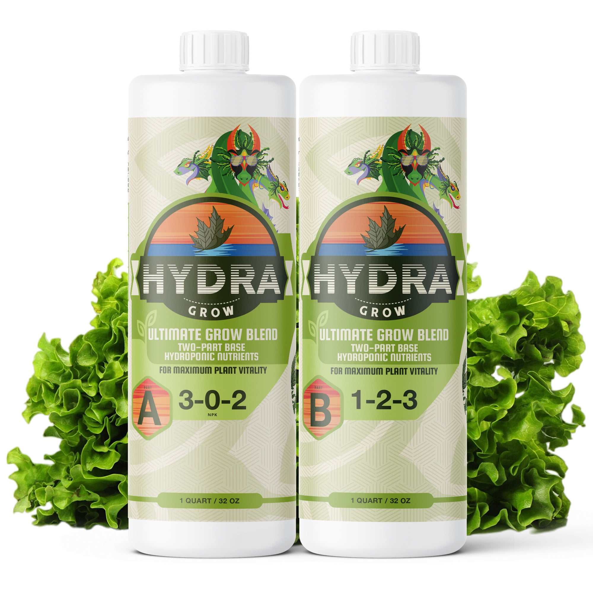 liquid fertilizer for hydroponic plants HydraGrow A & B (1L / 32oz)