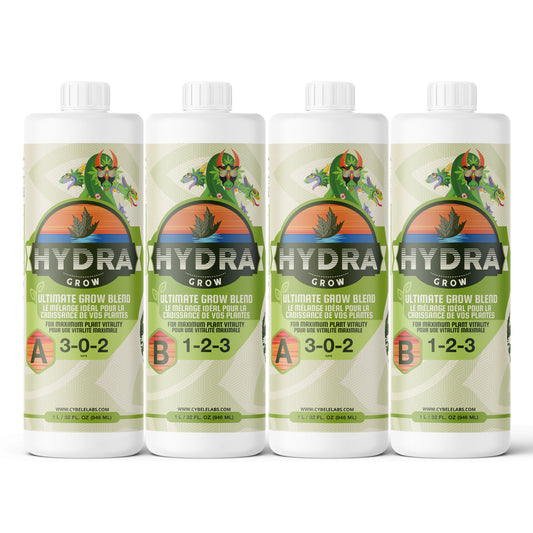 HydraGrow A & B Base Grow Nutrients - 2L / 64oz