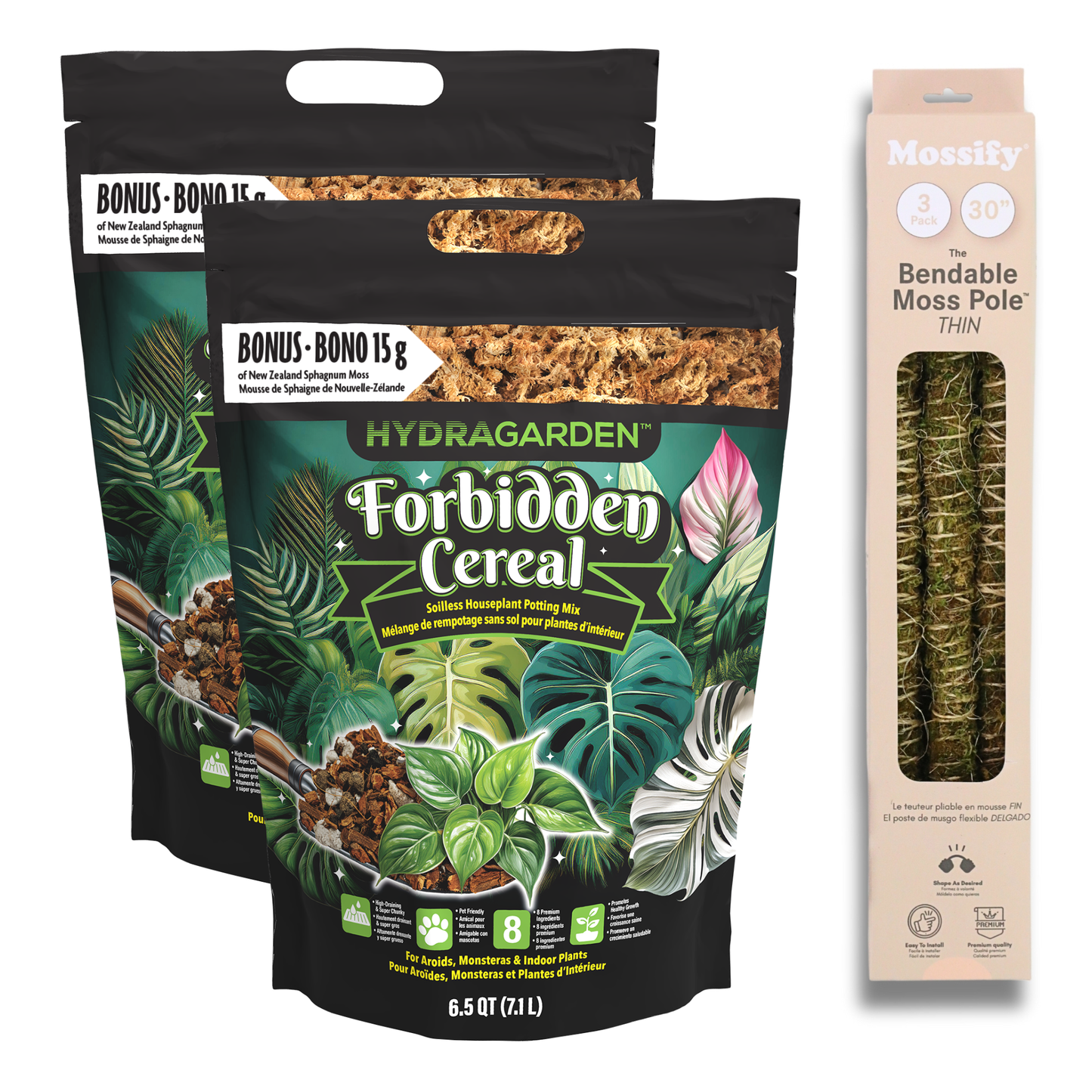 Forbidden Cereal - Mossify Bendable Moss Pole THIN Bundle