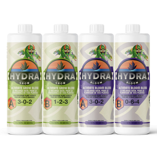 Hydragrow & Hydrabloom A & B Grow & Bloom Nutriments (1L / 32oz)